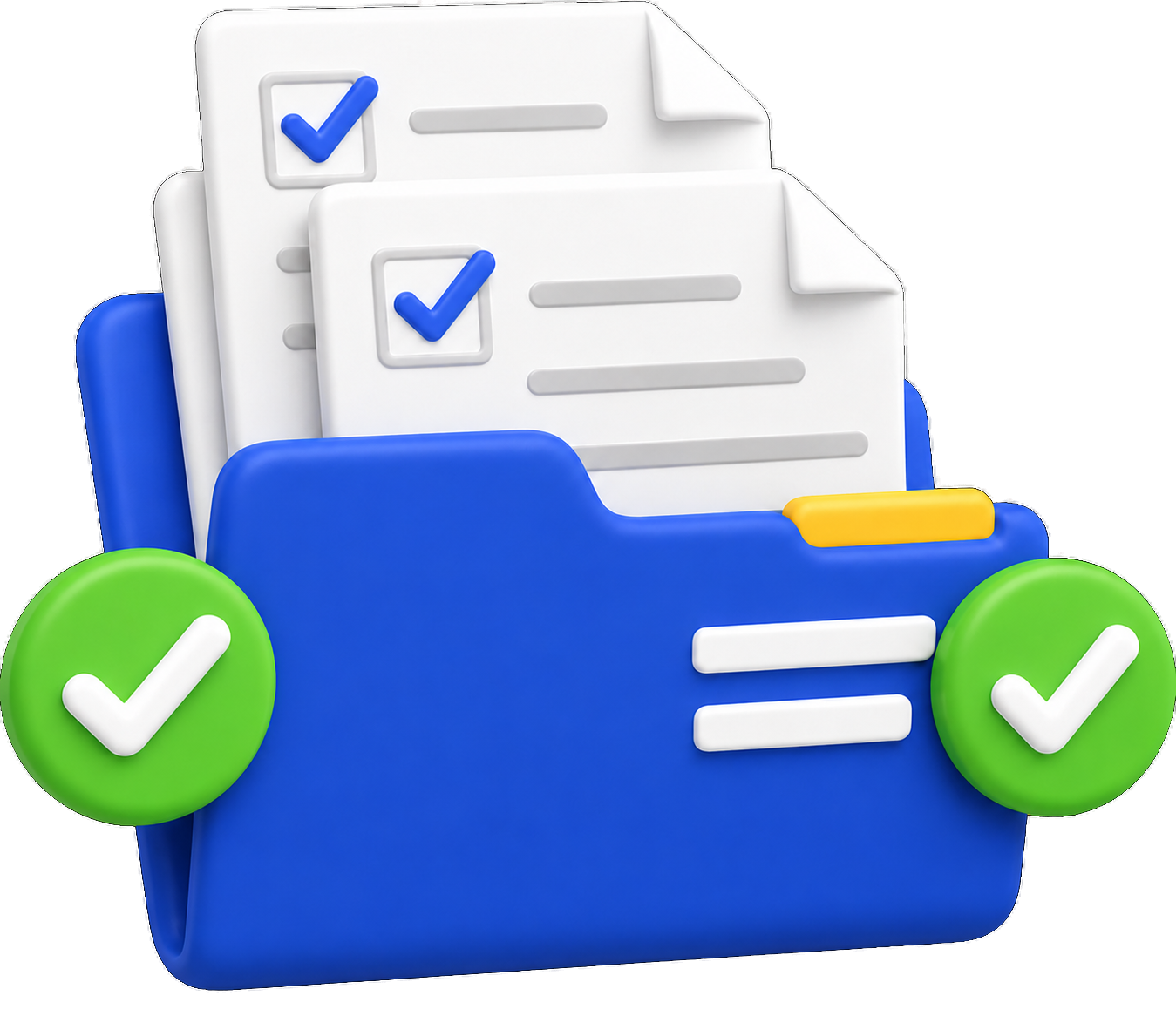 Toy-like folder with checked government documents